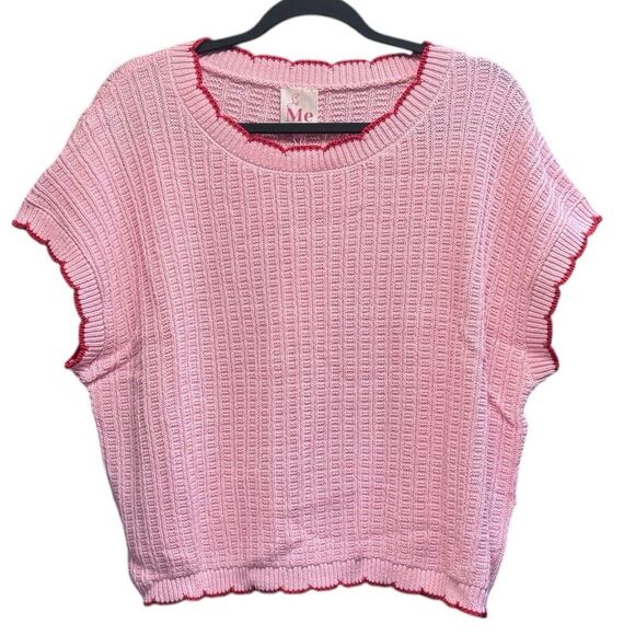 SO ME Pink Red Textured Light Weight Sweater Dolman Top NWT - Picture 12 of 15